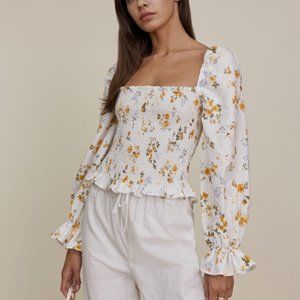 NWOT Reformation Tansy Top, Size L in Tangerine